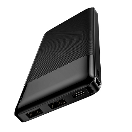 Универсальный Доп. Аккумулятор 10000mAh, J72, HOCO, 2 USB (5V/2.0A), черный