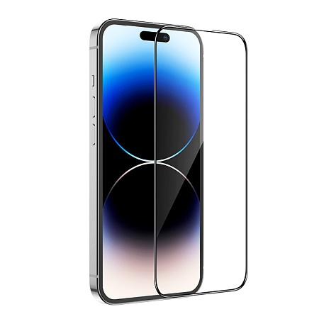 Защитное стекло для iPhone 14 Pro, G5, HOCO, Full screen silk screen HD tempered glass, черное