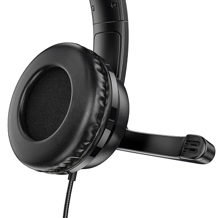 Проводные наушники W103, HOCO, игровые с микрофоном, черные
