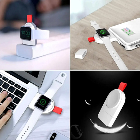 Беспроводное зарядное устройство для часов iWatch, без кабеля, белый
