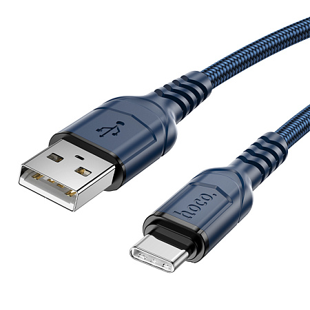 USB Кабель Type-C, HOCO, X59, оплетка, синий