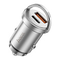 Автомобильное зарядное устройство, 1 USB QC3.0+1 PD 45W (NZ10), HOCO, серебряный