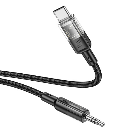 AUX Audio кабель 3,5 мм на Type-C, UPA27, HOCO, черный