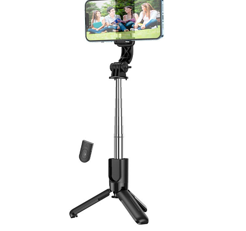 Селфи K17, Hoco, беспроводной трипод с пультом, черный