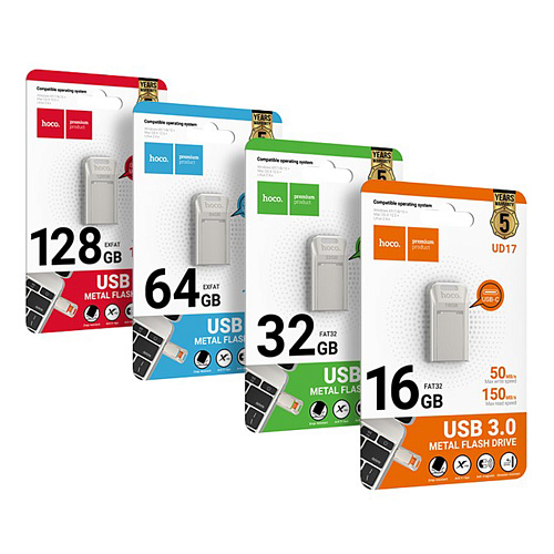 USB Flash Drive 64GB (UD17), Type-C, складная, Скорость записи 20-50MB/S, Скорость чтения 80-150MB/S