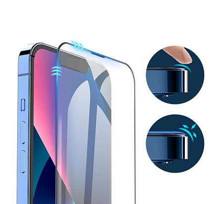 Защитное стекло на iPhone 13 mini (5.4) A31, HOCO, Full screen 3D, с сеточкой для динамика, черное