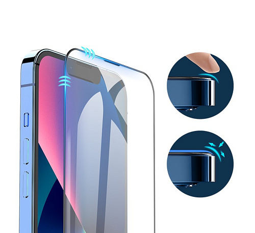 Защитное стекло на iPhone 13 mini (5.4) A31, HOCO, Full screen 3D, с сеточкой для динамика, черное