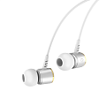 Проводные наушники M42 Ice rhyme wire control, HOCO, вакуумные с микрофоном, серебро