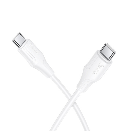Кабель Type-C на Type-C, HOCO, X124, силиконовый, 1м, 60W, белый