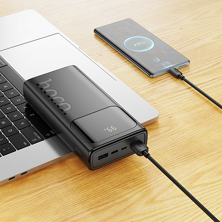 Универсальный Доп. Аккумулятор 30000mAh, J144A, HOCO, выход: 2 USB (5V/2.0A), черный