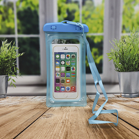 Чехол универсальный влагоустойчивый с надувным бортиком, синий