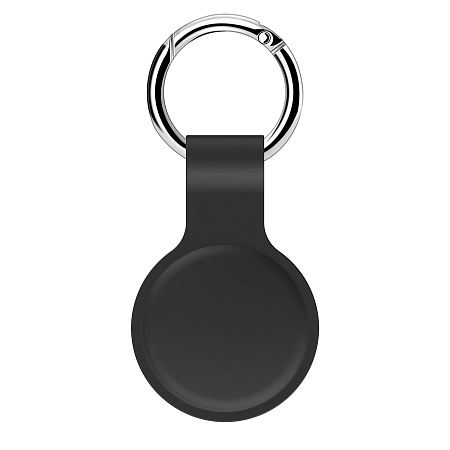 Силиконовый чехол с карабином для AirTag, черный