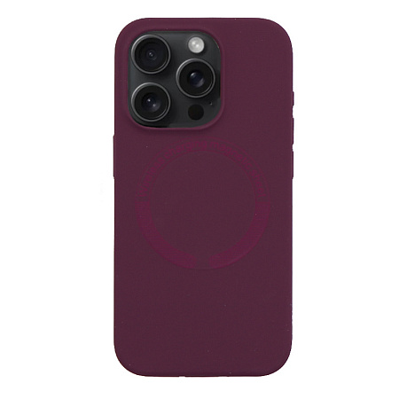 Чехол-накладка для iPhone 15 Pro Max, Silicon Case, магнитный (MagSafe), без лого, X-CASE, винный