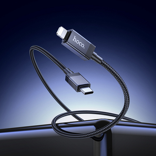 Кабель Lightning to Type-C (PD), HOCO, X118, 1м, с дисплеем, черный