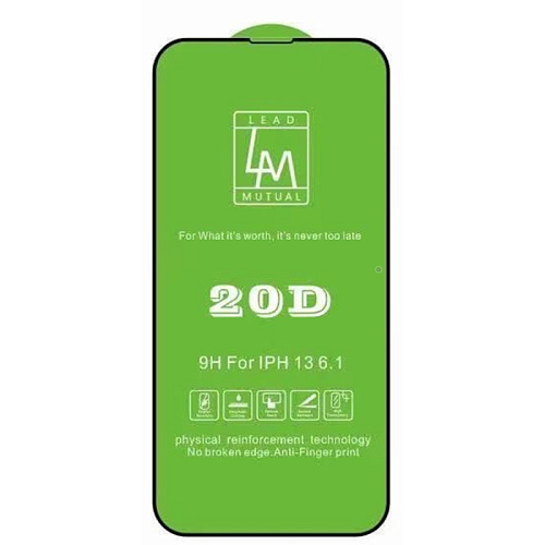 Защитное стекло на iPhone 13/13 Pro/14/16e (6.1), 20D, черное, X-CASE