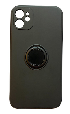Чехол силиконовый для iPhone 12 (6.1), с держателем, X-CASE, черный