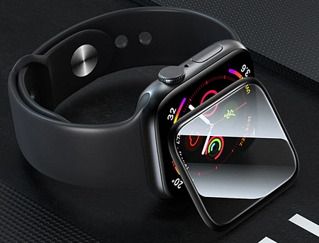 Защитное стекло на Apple Watch, 44mm, 3D Full glue, черное