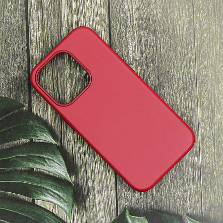 Чехол-накладка для iPhone 15 Pro, экокожа, магнитный (MagSafe), без лого, X-CASE, красный