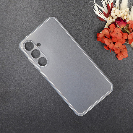 Чехол силиконовый для Samsung Galaxy S24 FE, с защитой камеры, X-CASE, прозрачный