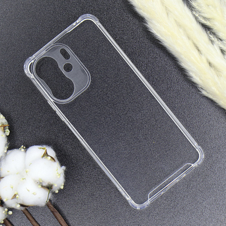 Чехол силиконовый для Xiaomi Redmi 13C (4G)/Redmi 13C (5G)/Poco C65,усиленные края, c защитой камеры, X-CASE, прозрачный