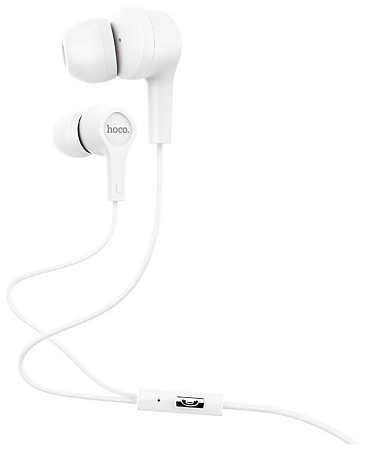 Проводные наушники M50 Daintiness Universal Earphone, HOCO, вакуумные с микрофоном, белые