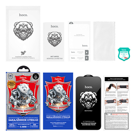 Защитное стекло для iPhone 14 Pro Max, A777, HOCO, HD, черное