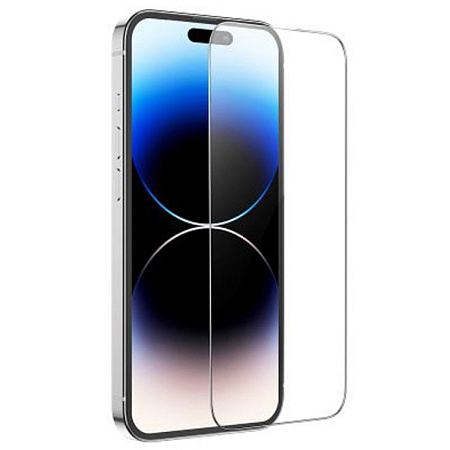 Защитное стекло для iPhone 15 Pro, G1, HOCO, Flash attach full screen silk screen HD tempered glass, черное