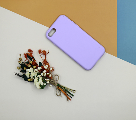 Чехол - накладка для iPhone 7/8/SE (2020), Silicon Case, без лого, сиреневый