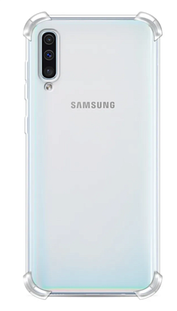 Чехол силиконовый для Samsung Galaxy A50/А30S/A50S (2019), усиленные края, микс, X-CASE, прозрачный