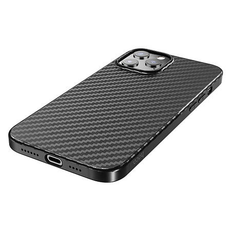 Чехол силиконовый для IPhone 12 Pro Max (6.7), Delicate shadow series, черный, Скидка