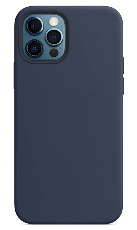 Чехол - накладка для iPhone 12/12 Pro, Silicon Case, без лого, темно-синий