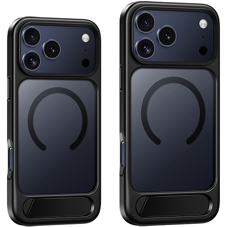 Чехол для iPhone 17 Pro, TPU+PC 1.7 мм, Магнитный (MagSafe), с подставкой, AS12, HOCO, прозрачный