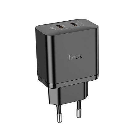 Сетевое зарядное устройство, 2 PD 45W (N35), HOCO, черный
