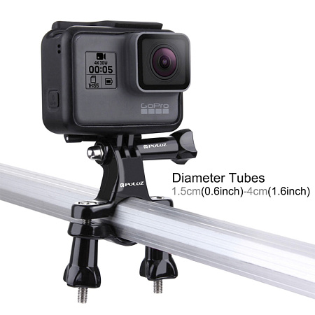 Держатель для велосипеда/мотоцикла для GoPro и аналогичных экшн камер, телефонов и других устройств, PULUZ, черный