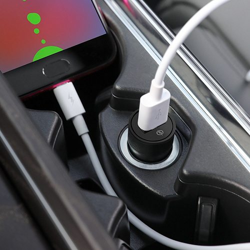 Автомобильное зарядное устройство, 1 USB 18W, QC3.0 (Z32A), usb cable Micro, HOCO, черный