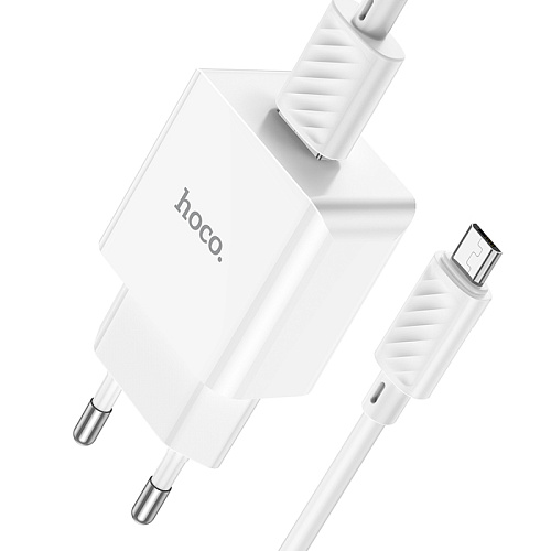 Сетевое зарядное устройство, 1 USB 2.1A (C106A), HOCO, Micro, белый