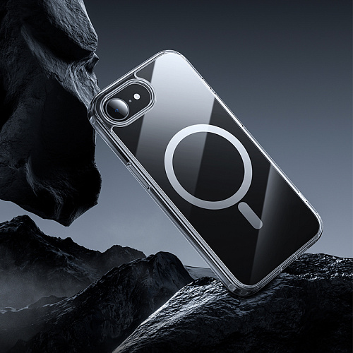 Чехол силиконовый для iPhone 16e, Магнитный (MagSafe), HOCO, прозрачный