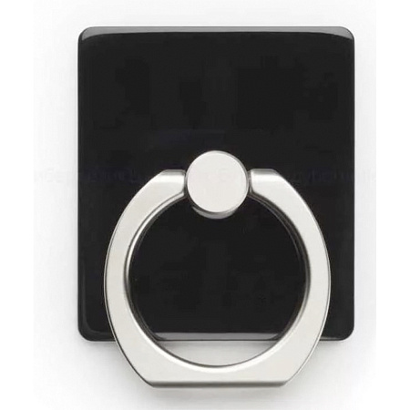 Держатель-подставка для телефона Ring квадрат (кольцо на палец), черный
