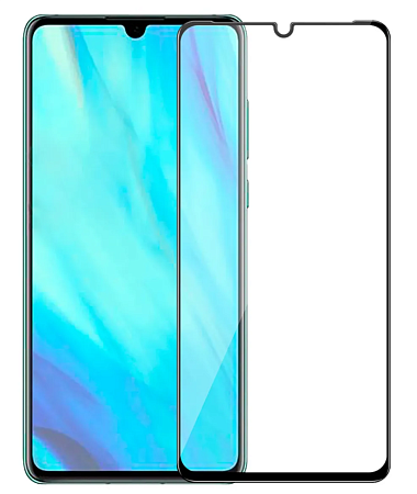 Защитное стекло на Huawei P30, 9D, черный, X-CASE