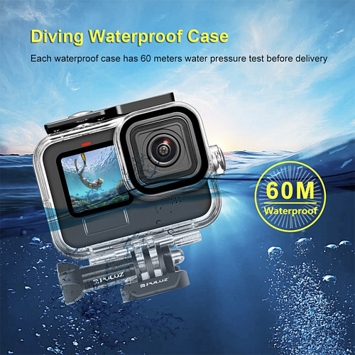 Чехол для GoPro HERO 13/12/11/10/9, для дайвинга 60 м погружение, вакуумный, PULUZ