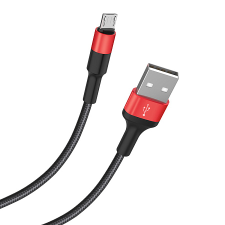 USB Кабель Micro, HOCO, X26, черно-красный