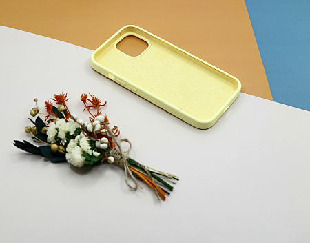 Чехол-накладка для iPhone 14, Silicon Case, без лого, молочный