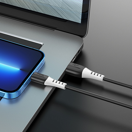 USB дата кабель Lightning, HOCO, X82, 1м, силиконовый, черный