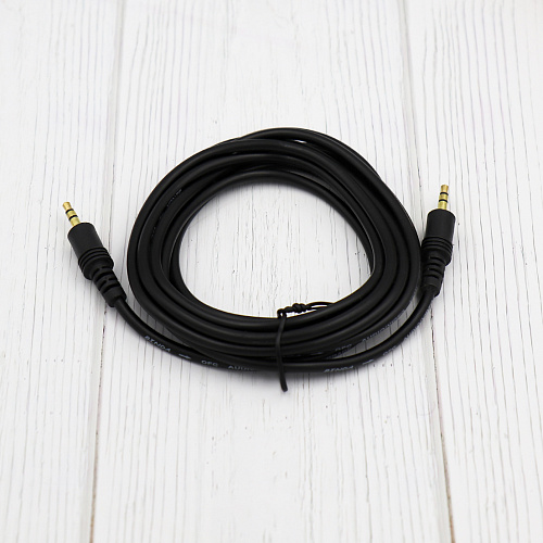 AUX Audio кабель 3,5 мм папа- 3,5 мм папа, 3 метра, цвет черный