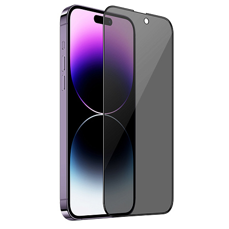 Защитное стекло на iPhone 13 (6.1)/13 Pro/14/16e, G11, HOCO, Full screen HD privacy protection tempered glass, черное