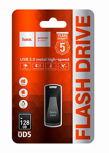 USB Flash Drive 128GB (UD5), Cкорость записи 15-80MB/S, Cкорость чтения 20-90MB/S