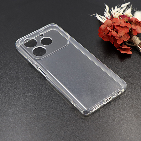 Чехол силиконовый для TECNO Pova 6 Neo (4G), с защитой камеры, X-CASE, прозрачный