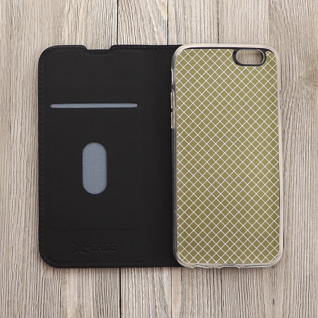 Чехол-книжка для iPhone 6/6S, X-CASE, боковой, черный