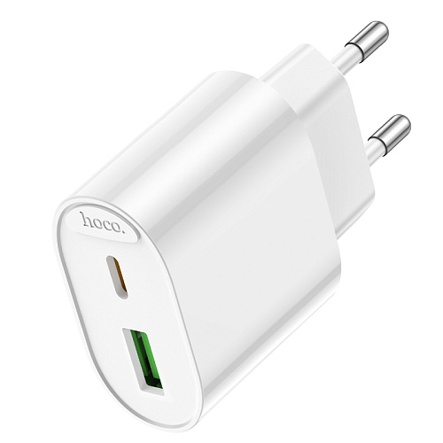 Сетевое зарядное устройство, 1 PD 20W + 1 USB 3.0 QC (C109A), HOCO, белый