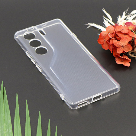 Чехол силиконовый для TECNO Camon 40, с защитой камеры, X-CASE, прозрачный